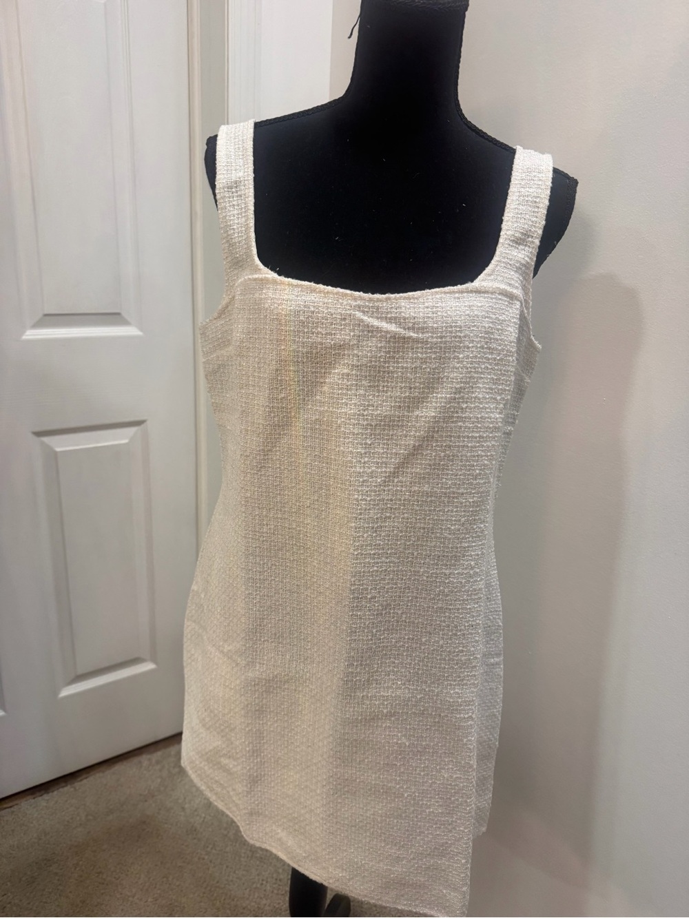 H&M Cream Textured Mini Dress